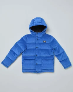 Giaccone MC2 Saint Barth blu royal in velluto a coste imbottito in piuma