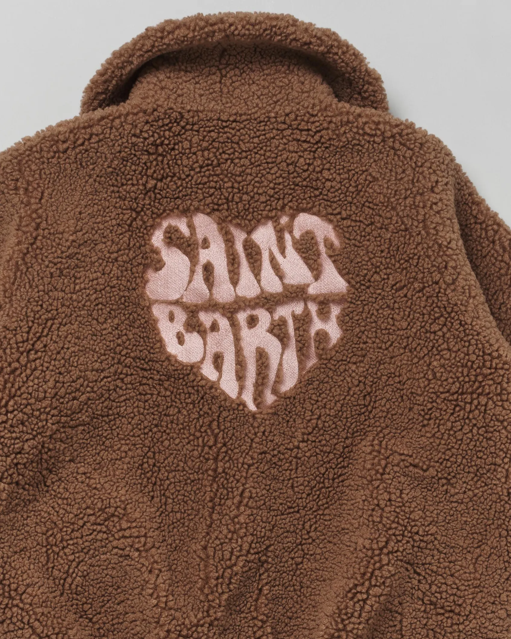 Giaccone MC2 Saint Barth teddy over marrone con logo rosa