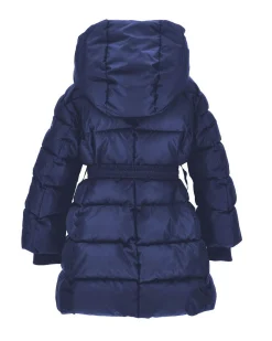 Giaccone Monnalisa blu in nylon imbottito con cintura in vita