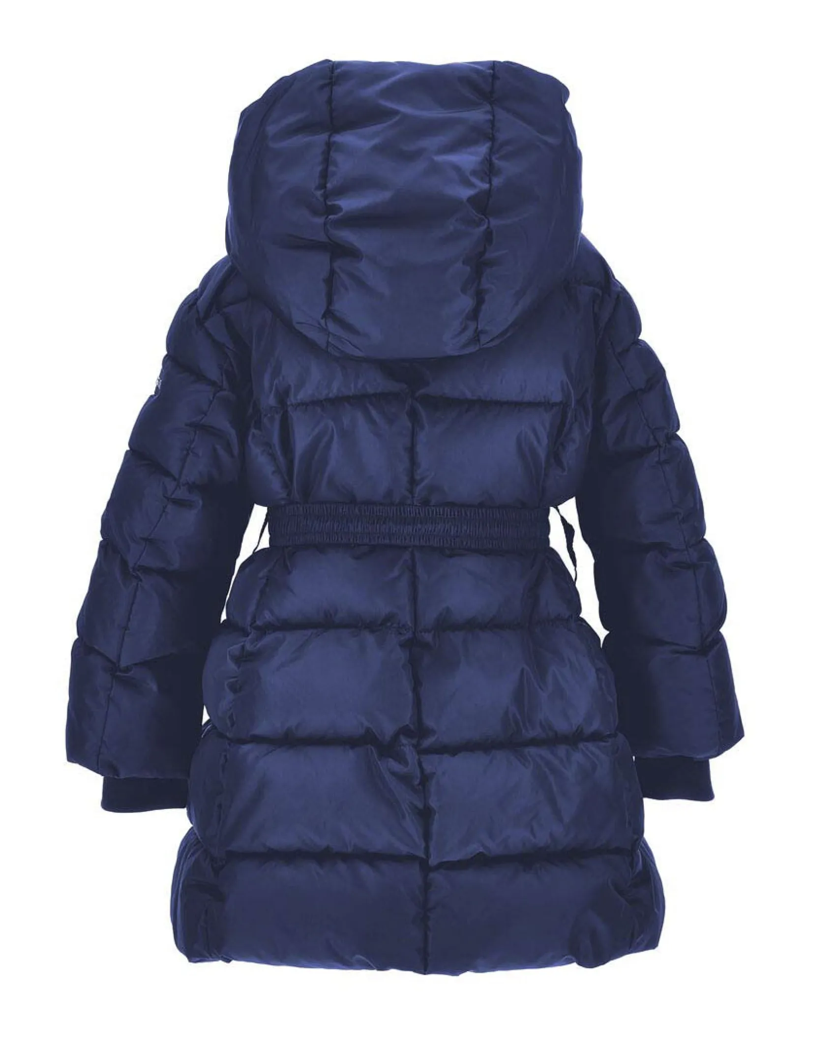 Giaccone Monnalisa blu in nylon imbottito con cintura in vita