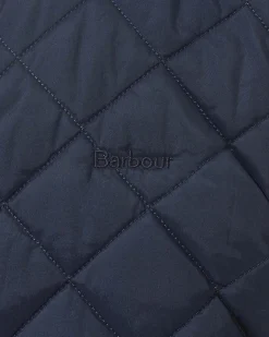 Gilet Barbour Monty blu trapuntato a rombi con colletto in velluto