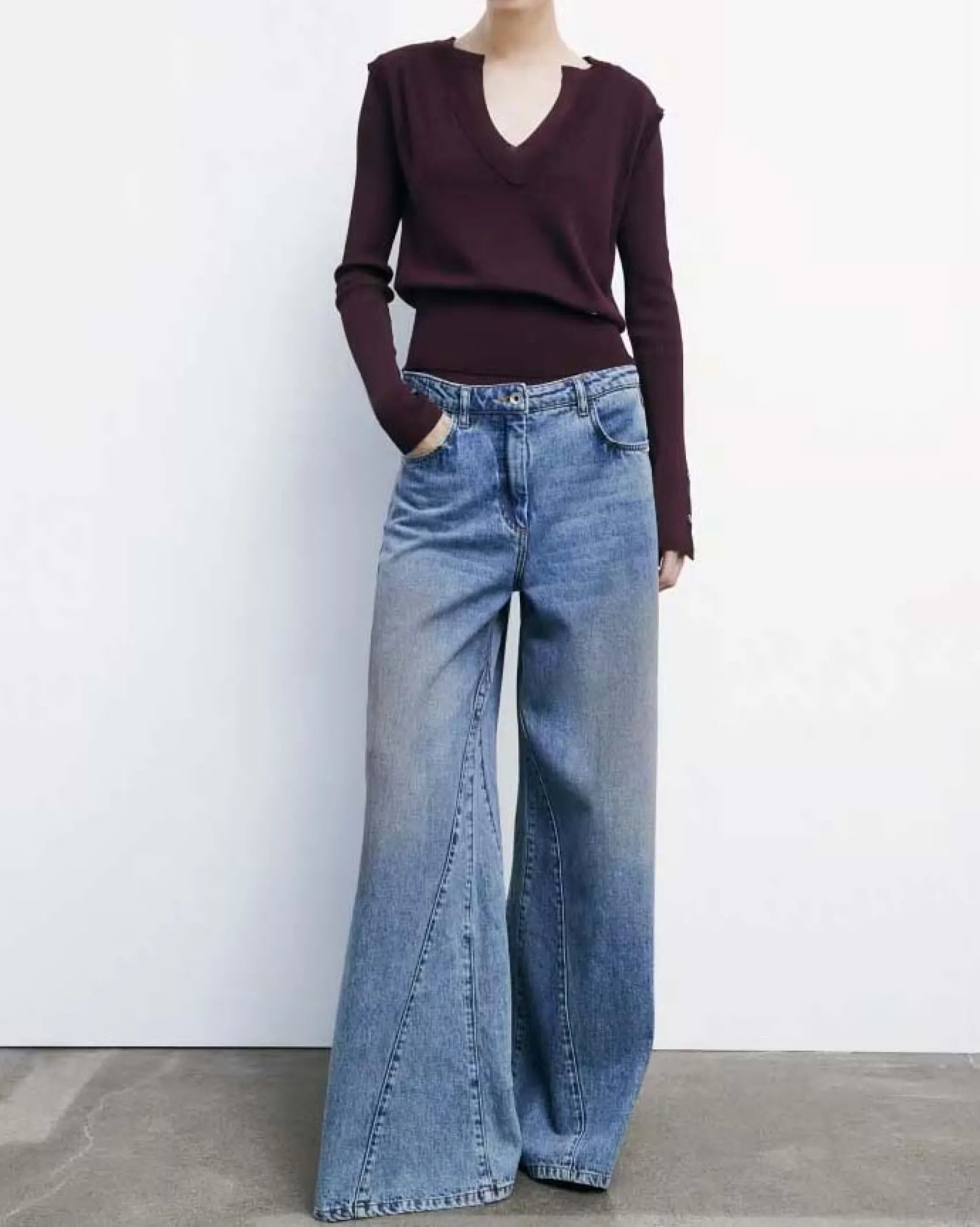 Gilet bordeaux Patrizia Pepe in lana rasata con scollo a V