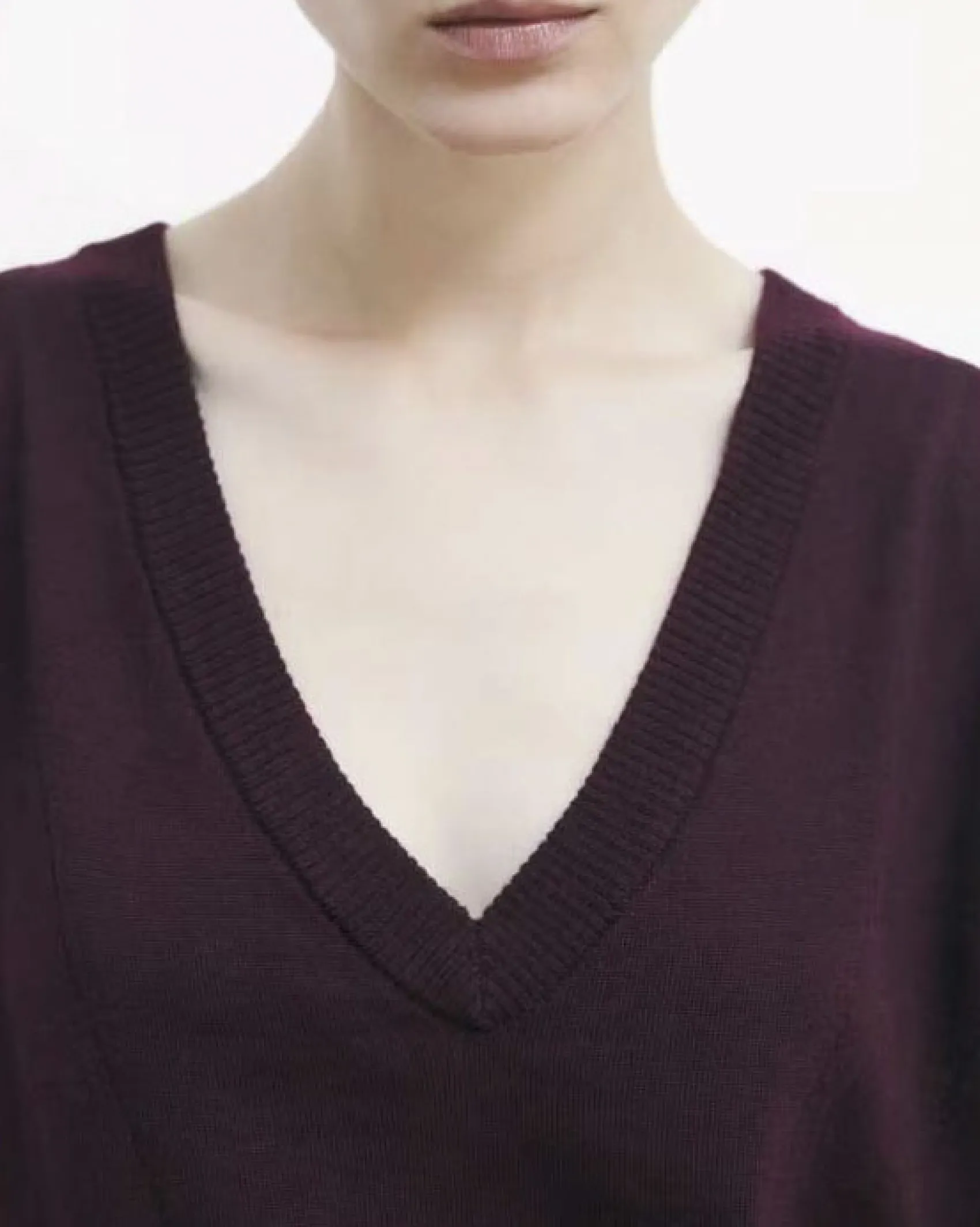 Gilet bordeaux Patrizia Pepe in lana rasata con scollo a V
