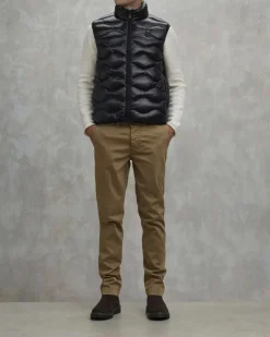 Gilet Danny Blauer nero in nylon trapuntato ad onde e imbottito in ovatta Sorona® Aura