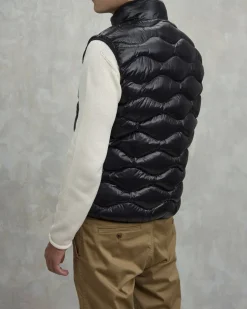 Gilet Danny Blauer nero in nylon trapuntato ad onde e imbottito in ovatta Sorona® Aura