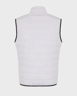 Gilet EA7 bianco in piuma con trapuntatura spinata