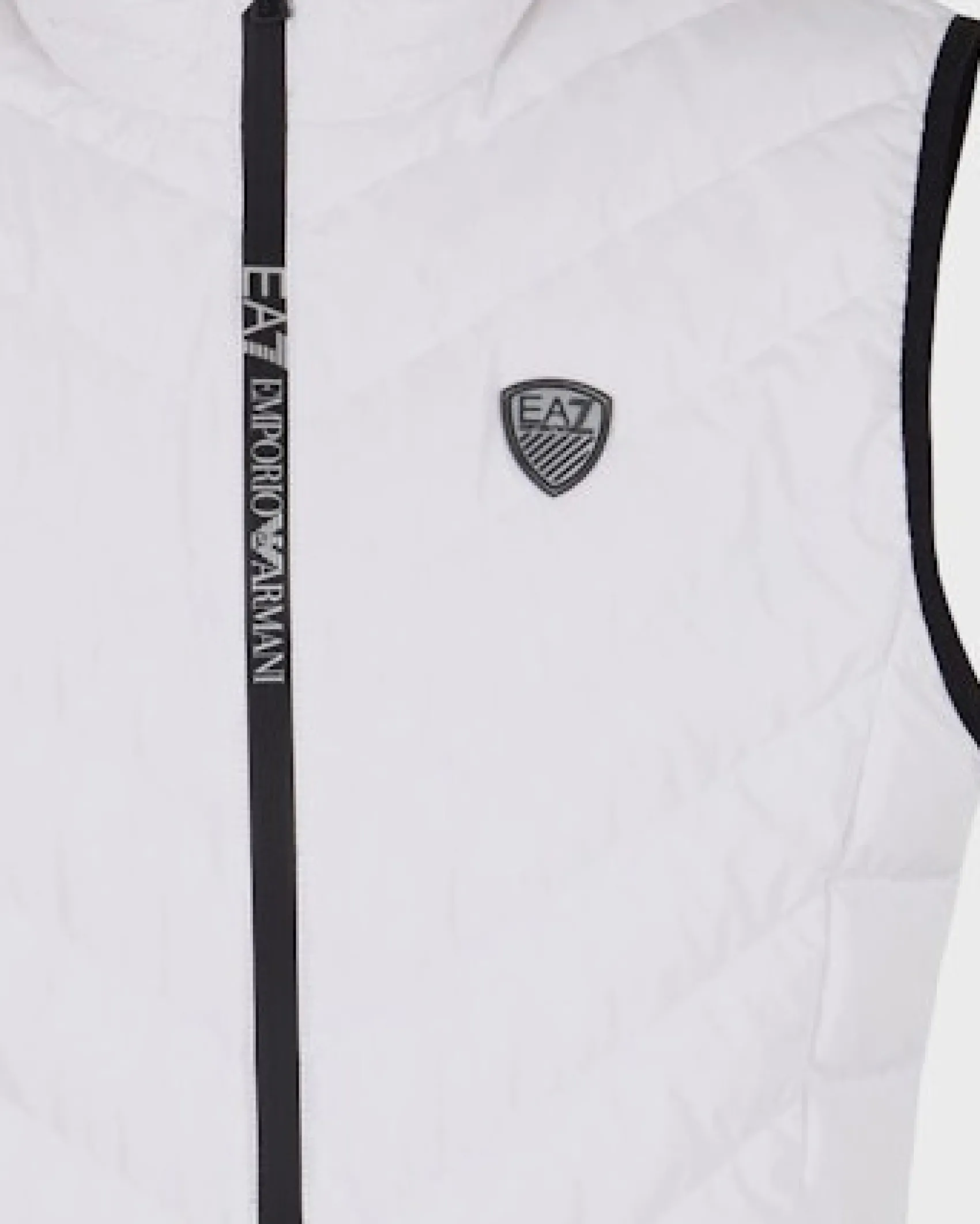 Gilet EA7 bianco in piuma con trapuntatura spinata
