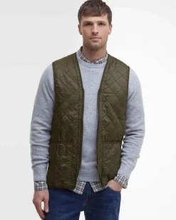 Gilet interno Barbour Polar Quilt verde militare trapuntato a rombi