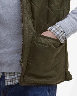 Gilet interno Barbour Polar Quilt verde militare trapuntato a rombi