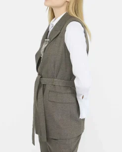 Gilet Liu Jo verde militare in misto viscosa motivo chevron