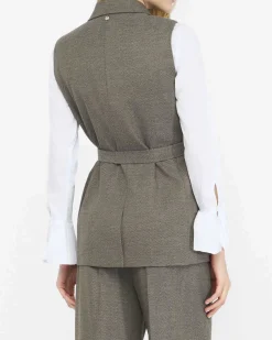 Gilet Liu Jo verde militare in misto viscosa motivo chevron