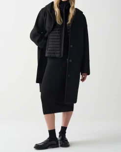 Gilet nero Colmar Originals con parte frontale a trapuntatura orizzontale