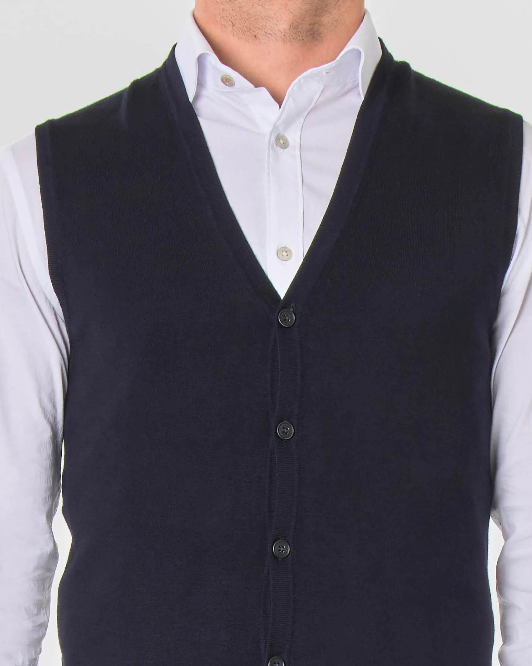 Gilet Paul Baker blu tinta unita con bottoni