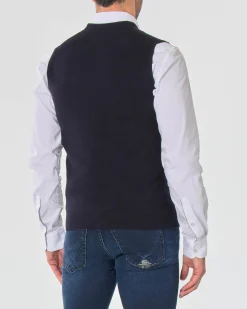 Gilet Paul Baker blu tinta unita con bottoni