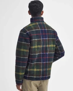 Giubbino Barbour Tartan Fleece in pile sherpa militare e blu