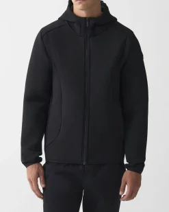 Giubbino Colmar Originals nero in tessuto stretch simil neoprene con cappuccio