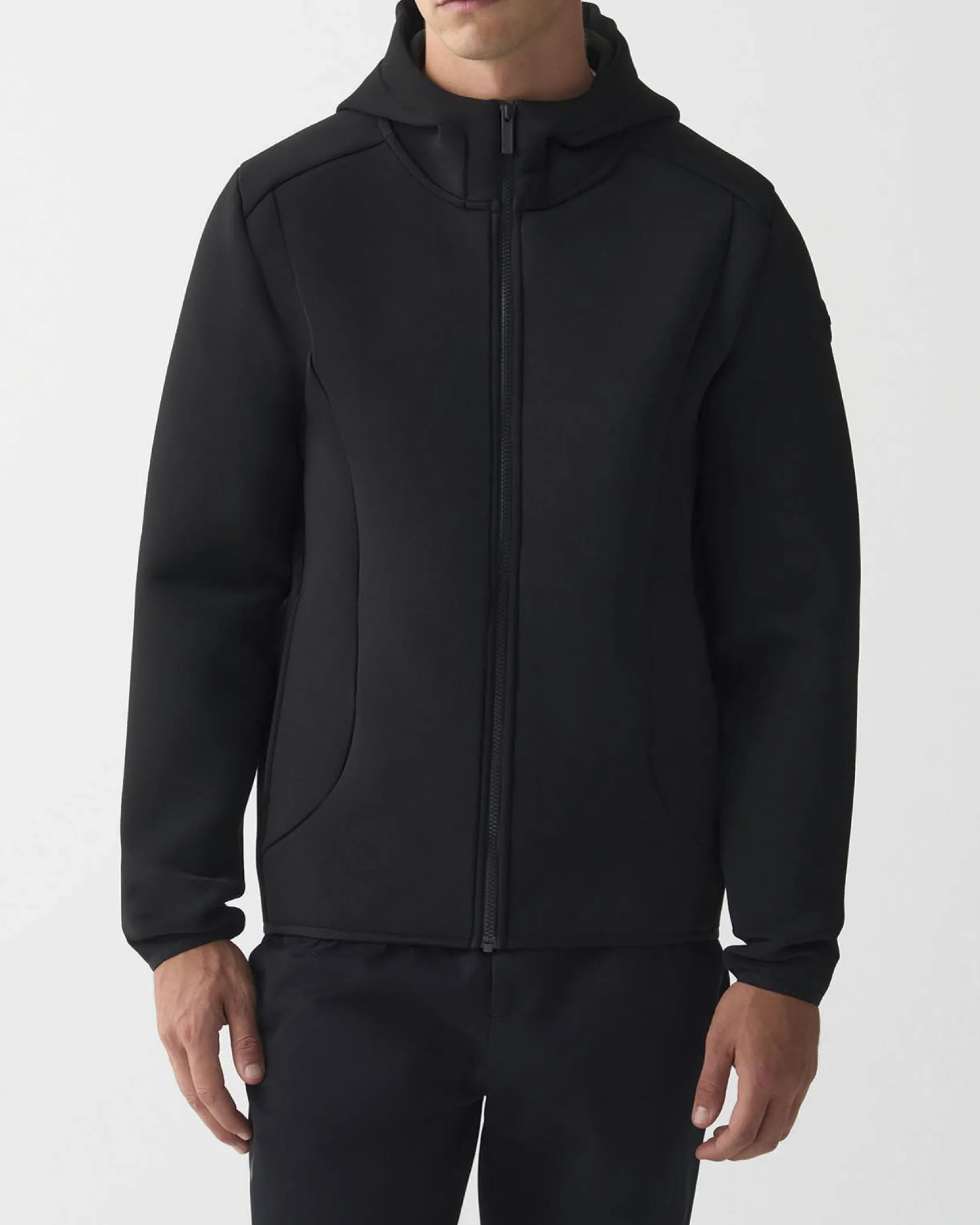 Giubbino Colmar Originals nero in tessuto stretch simil neoprene con cappuccio