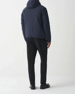 Giubbino Colmar Originals blu in nylon stretch opaco con cappuccio fisso