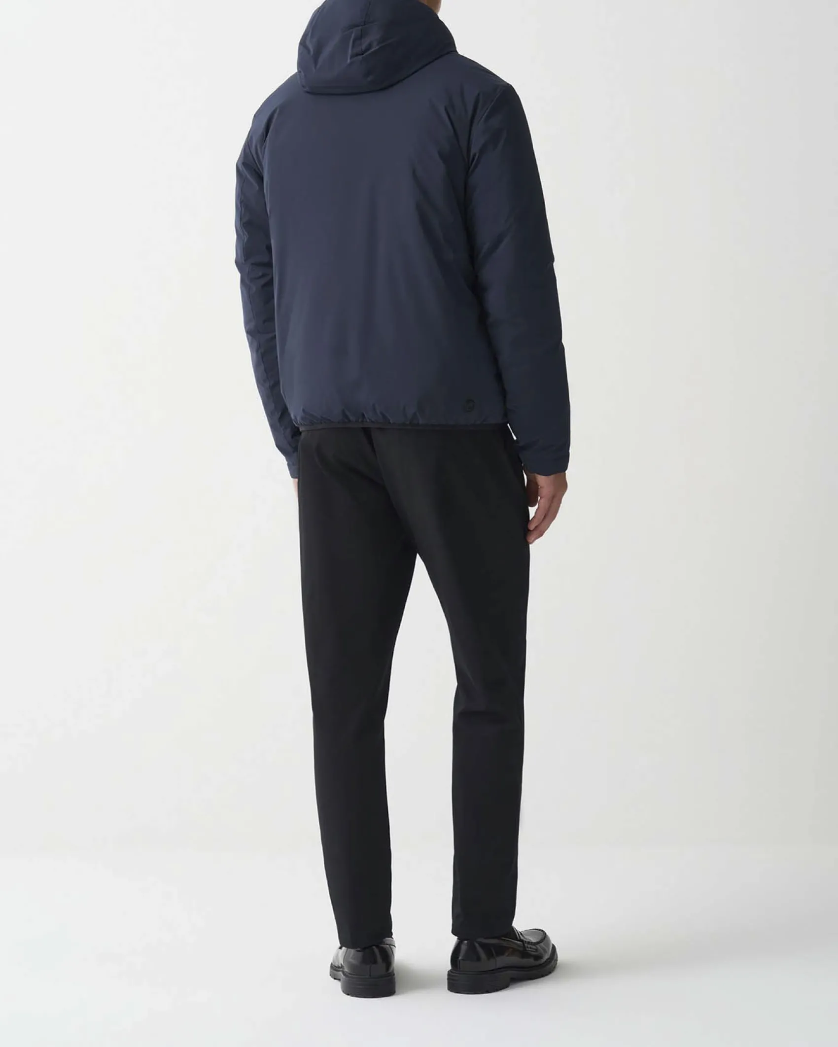 Giubbino Colmar Originals blu in nylon stretch opaco con cappuccio fisso