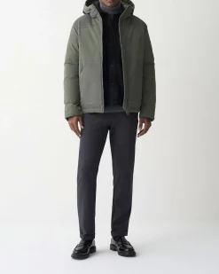 Giubbino Colmar Originals verde militare bi-tessuto con cappuccio e inserti su spalle e tasche in tecno maglia