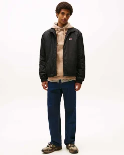 Giubbino imbottito Tommy Jeans nero in twill di nylon idrorepellente