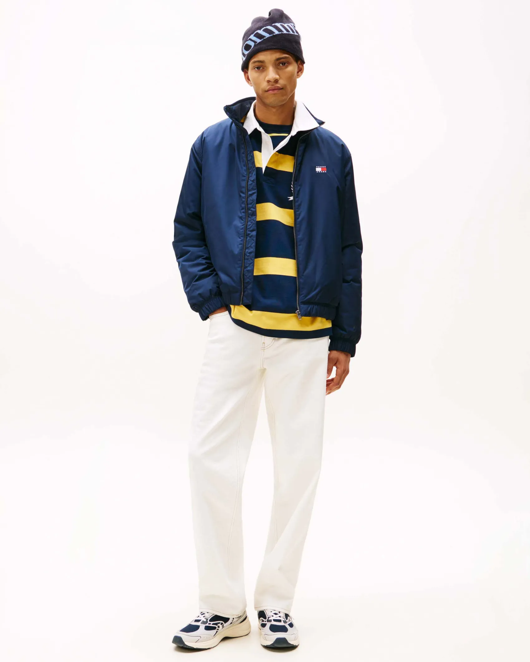 Giubbino imbottito Tommy Jeans blu in twill di nylon idrorepellente