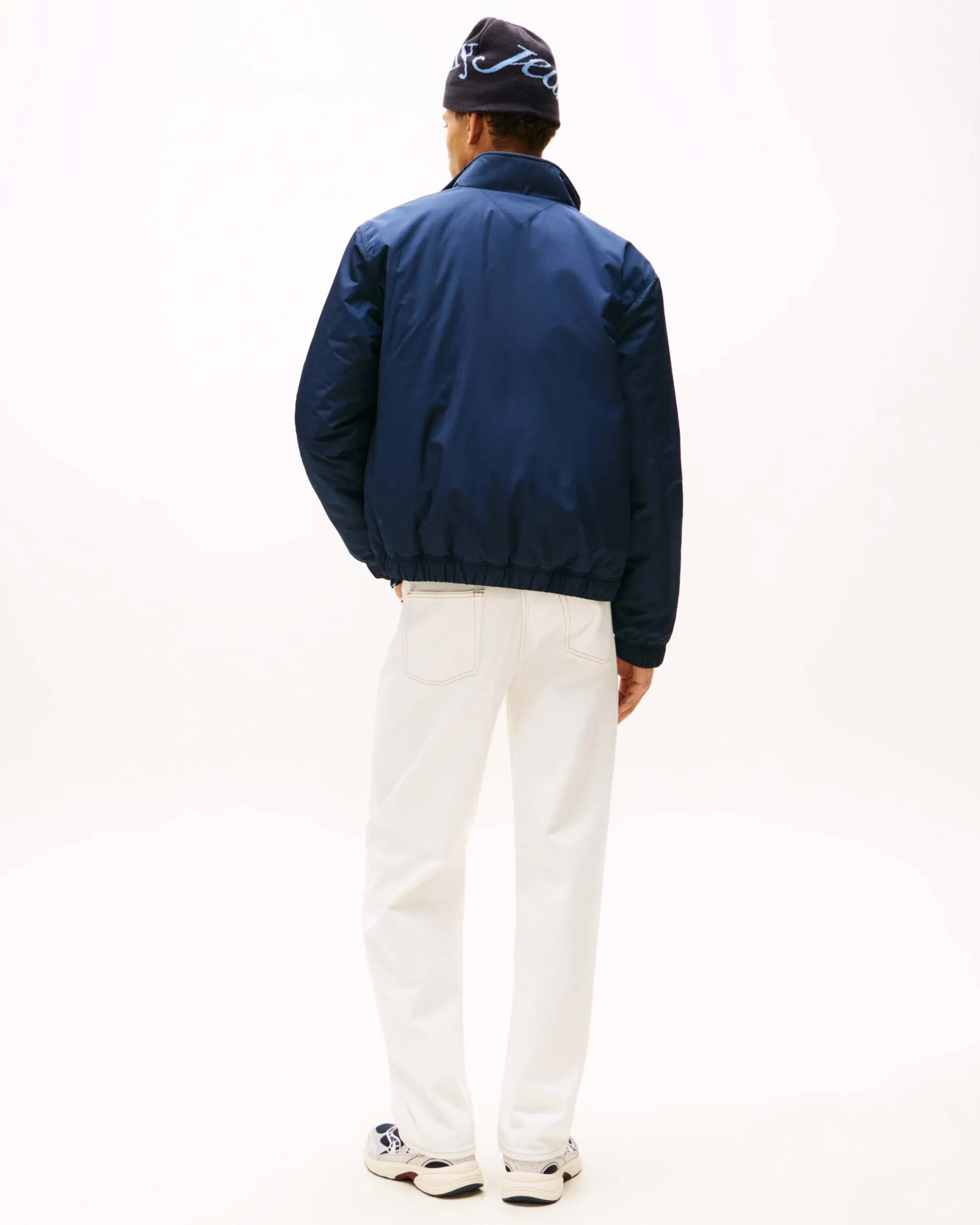 Giubbino imbottito Tommy Jeans blu in twill di nylon idrorepellente