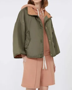 Giubbino imbottito verde militare reversibile nel colore salmone Weekend Max Mara