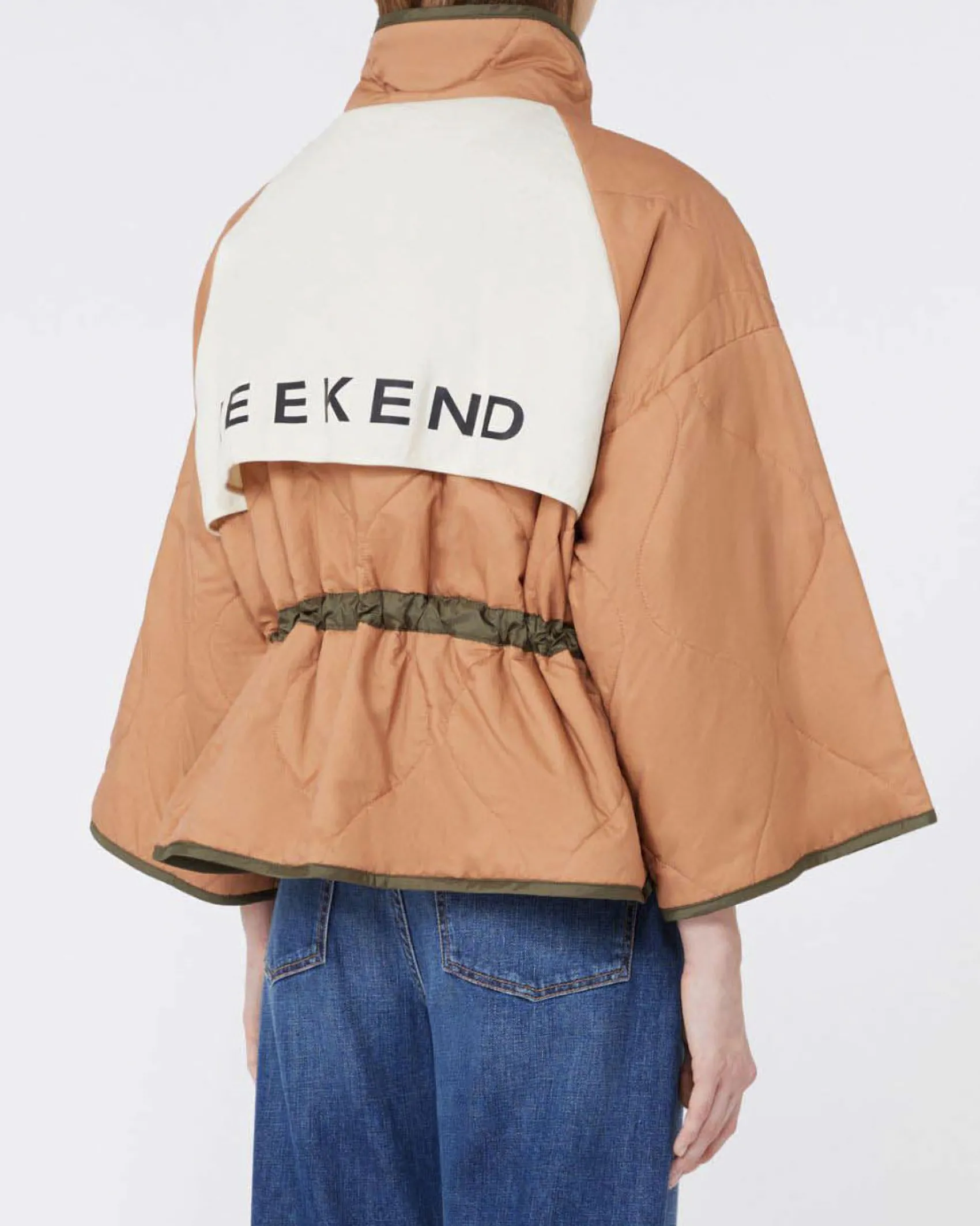 Giubbino imbottito verde militare reversibile nel colore salmone Weekend Max Mara
