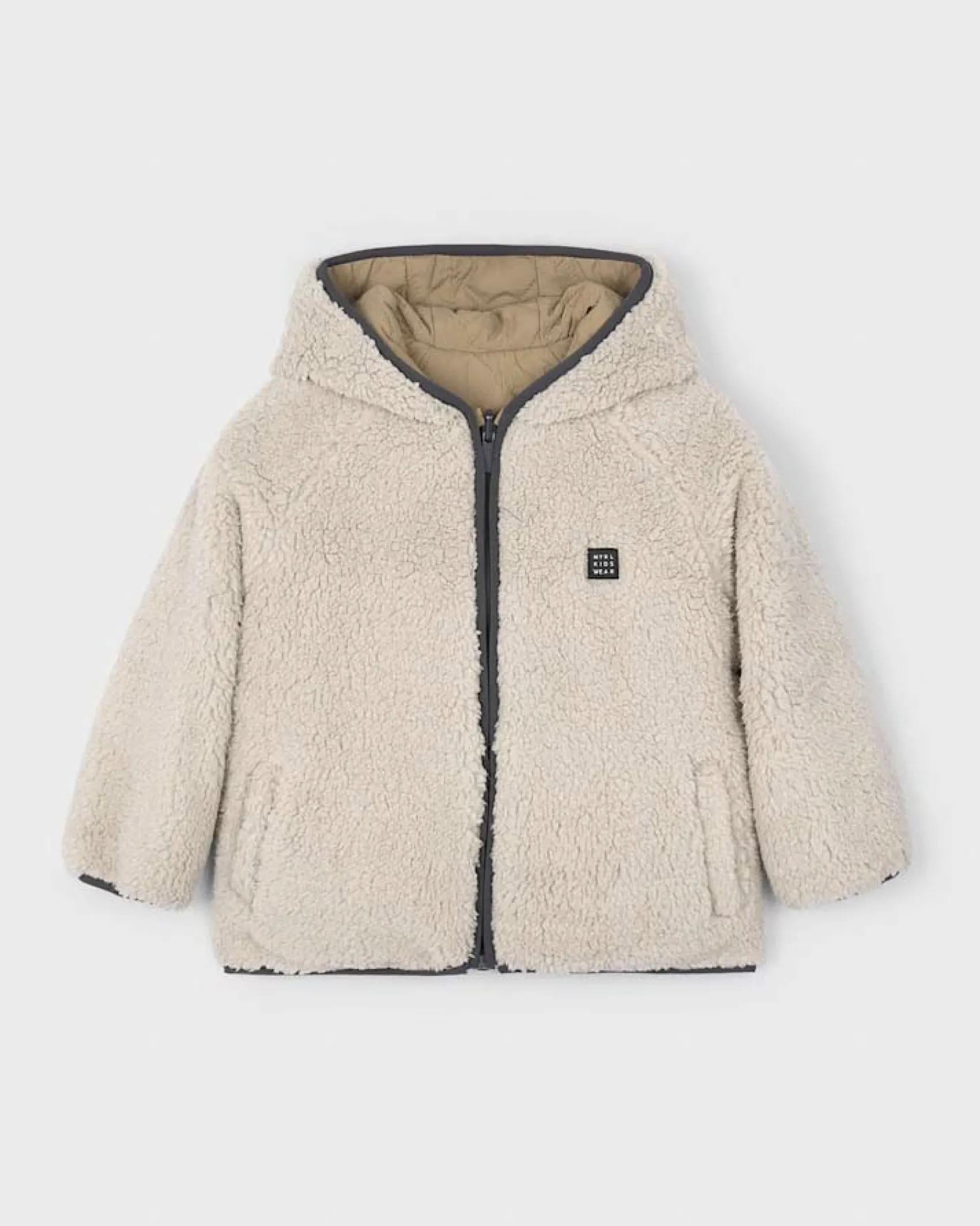 Giubbino Mayoral reversibile teddy panna e trapuntato color cammello