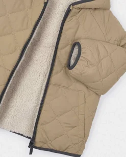 Giubbino Mayoral reversibile teddy panna e trapuntato color cammello
