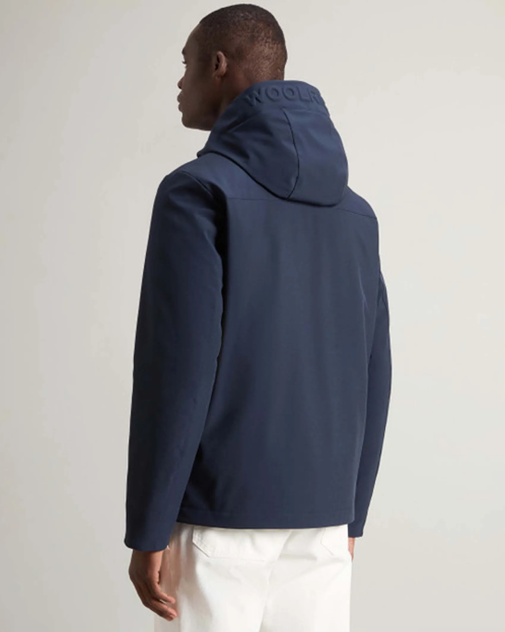 Giubbino Pacific Woolrich blu in tessuto Tech Softshell