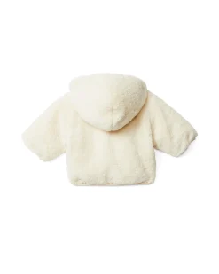 Giubbino teddy Calvin Klein color panna con cappuccio