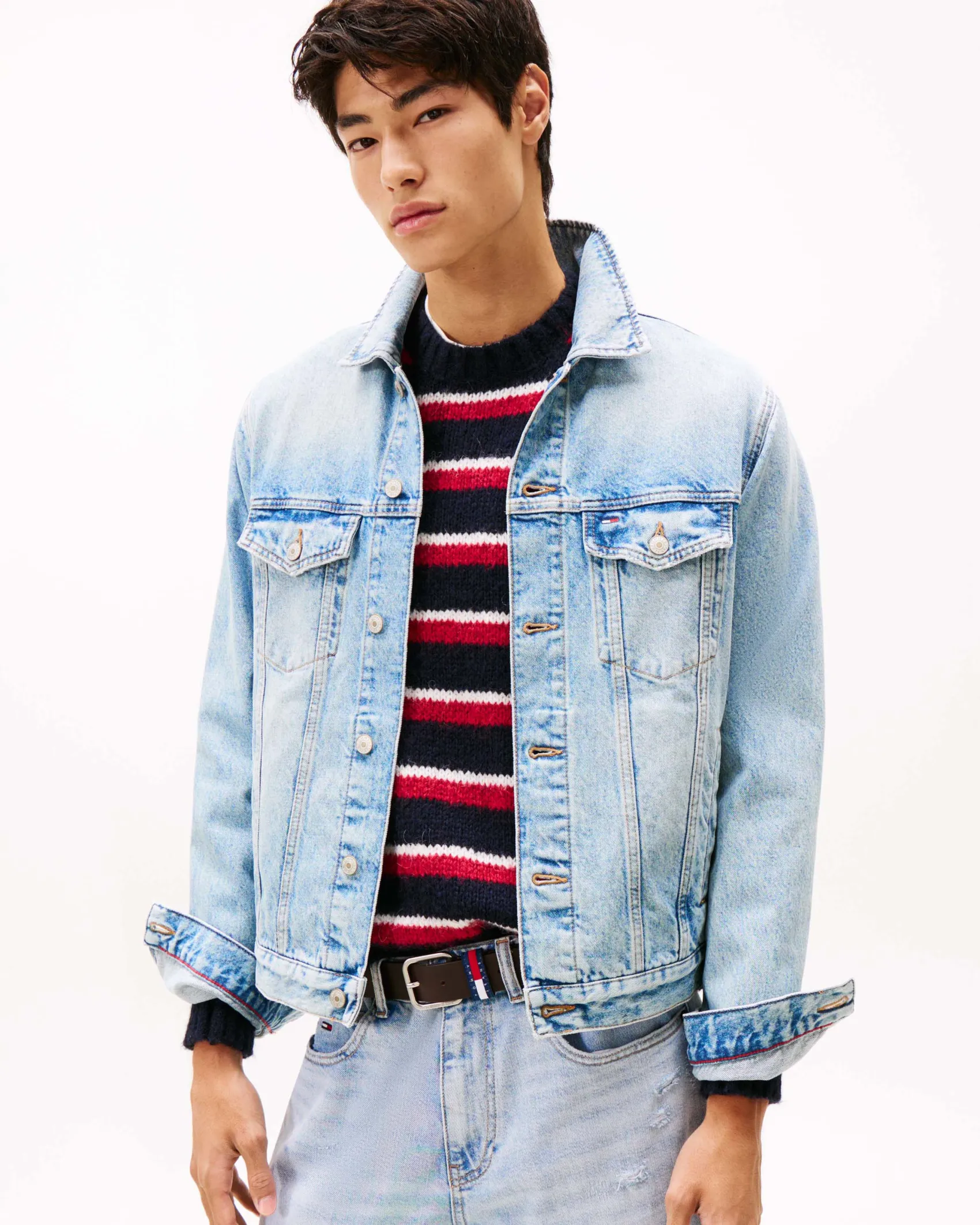 Giubbino trucker Tommy Jeans in denim lavaggio chiaro bleach