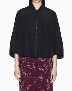 Giubbotto Armani Exchange nero con dettagli in maglia