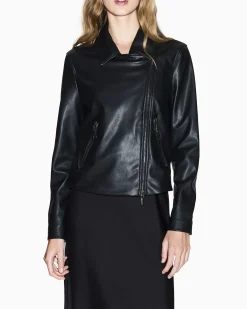 Giubbotto biker Armani Exchange nero in similpelle