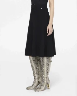 Gonna a ruota Liu Jo Jeans nera in maglia con vita elasticizzata