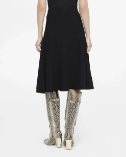 Gonna a ruota Liu Jo Jeans nera in maglia con vita elasticizzata