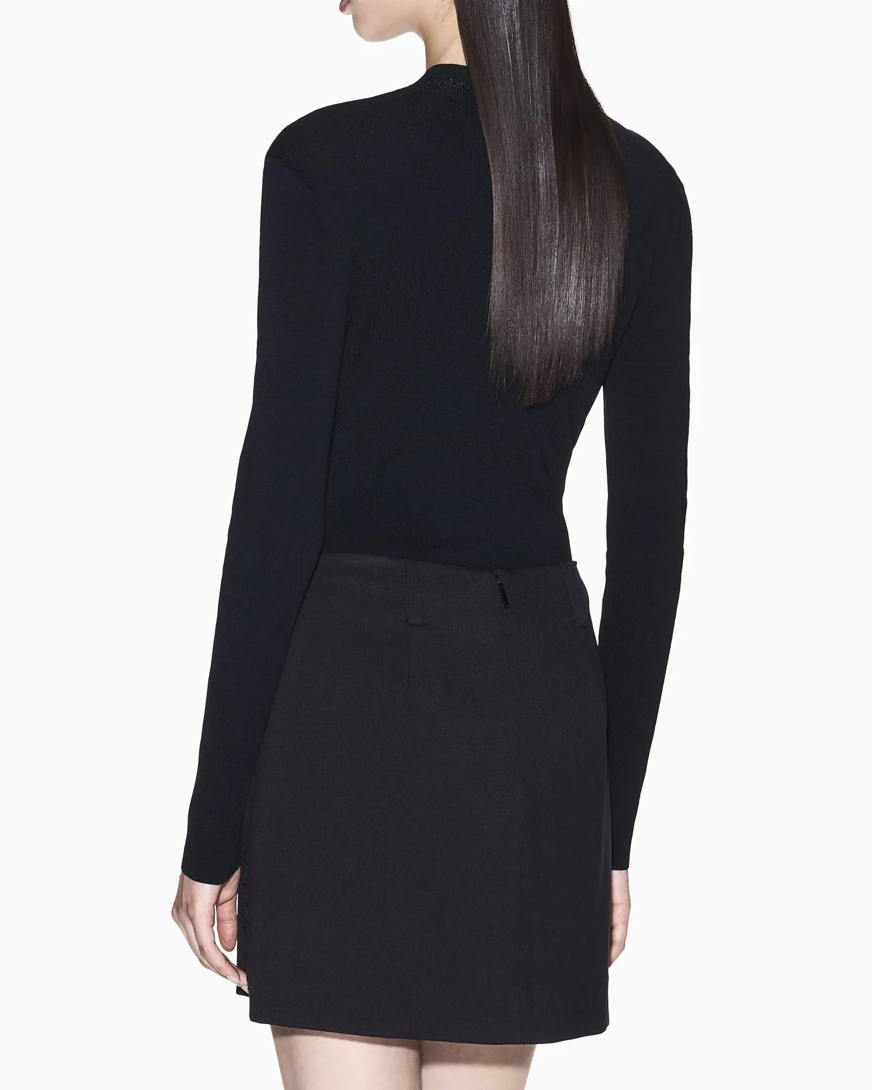 Gonna Armani Exchange nera in misto viscosa con fodera