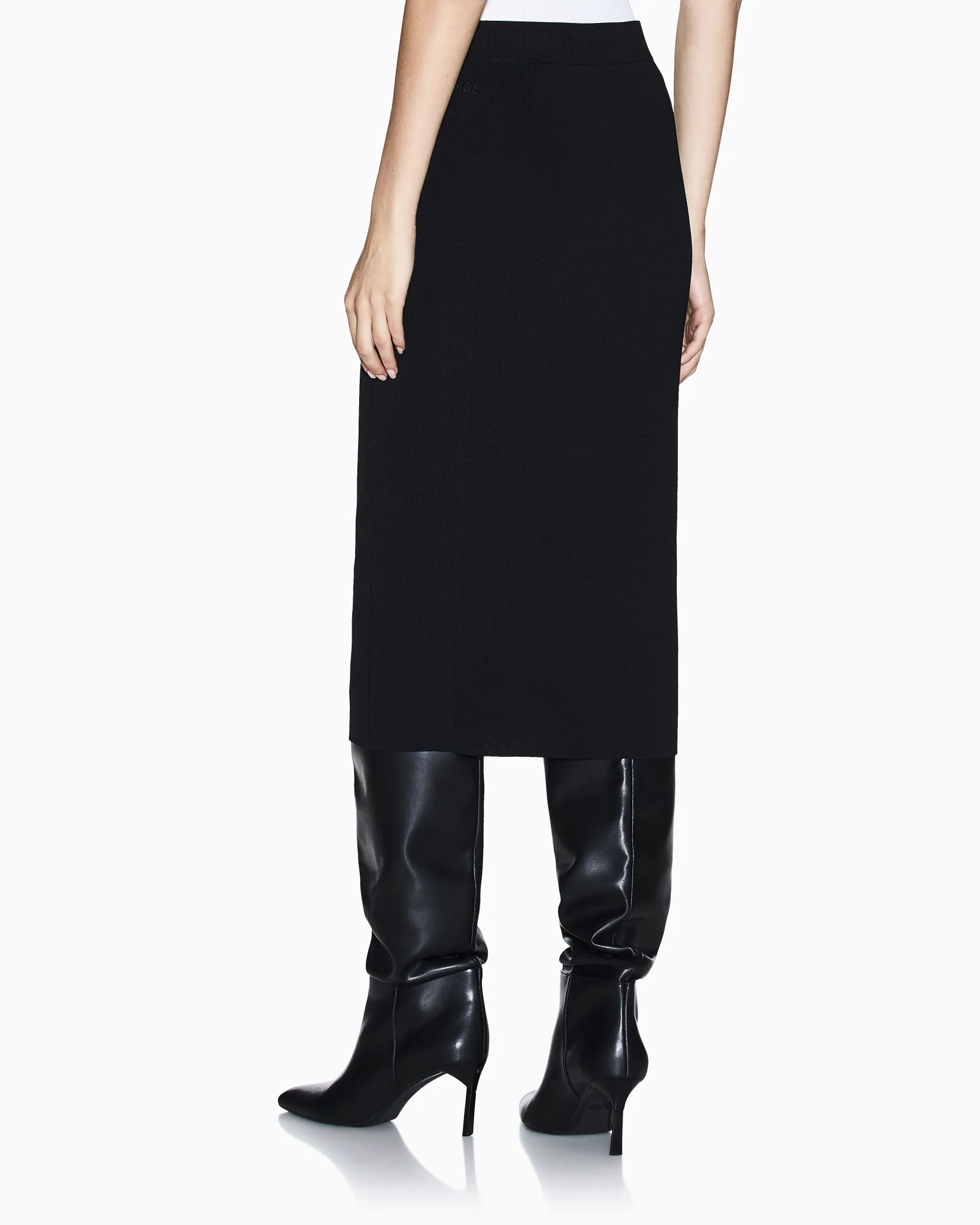 Gonna Armani Exchange nera in misto viscosa
