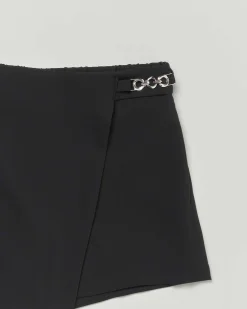 Gonna Kocca nera a portafoglio con dettaglio catena color argento