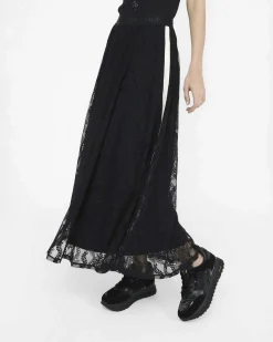 Gonna Liu Jo Sport nera in pizzo con fascia elastica in rilievo