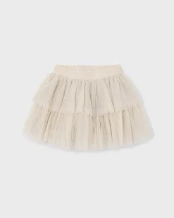 Gonna Monnalisa in tulle sabbia a pois