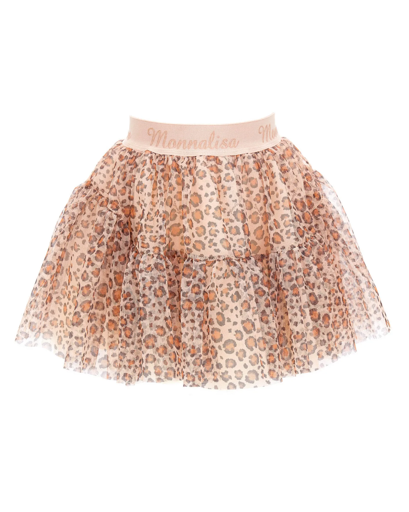 Gonna Monnalisa in tulle con stampa animalier