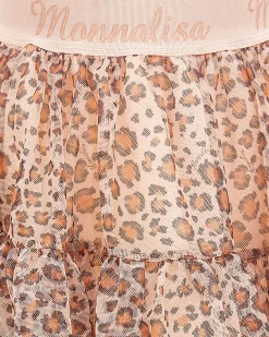 Gonna Monnalisa in tulle con stampa animalier