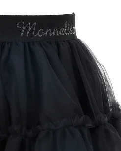 Gonna Monnalisa nera in tulle con balza