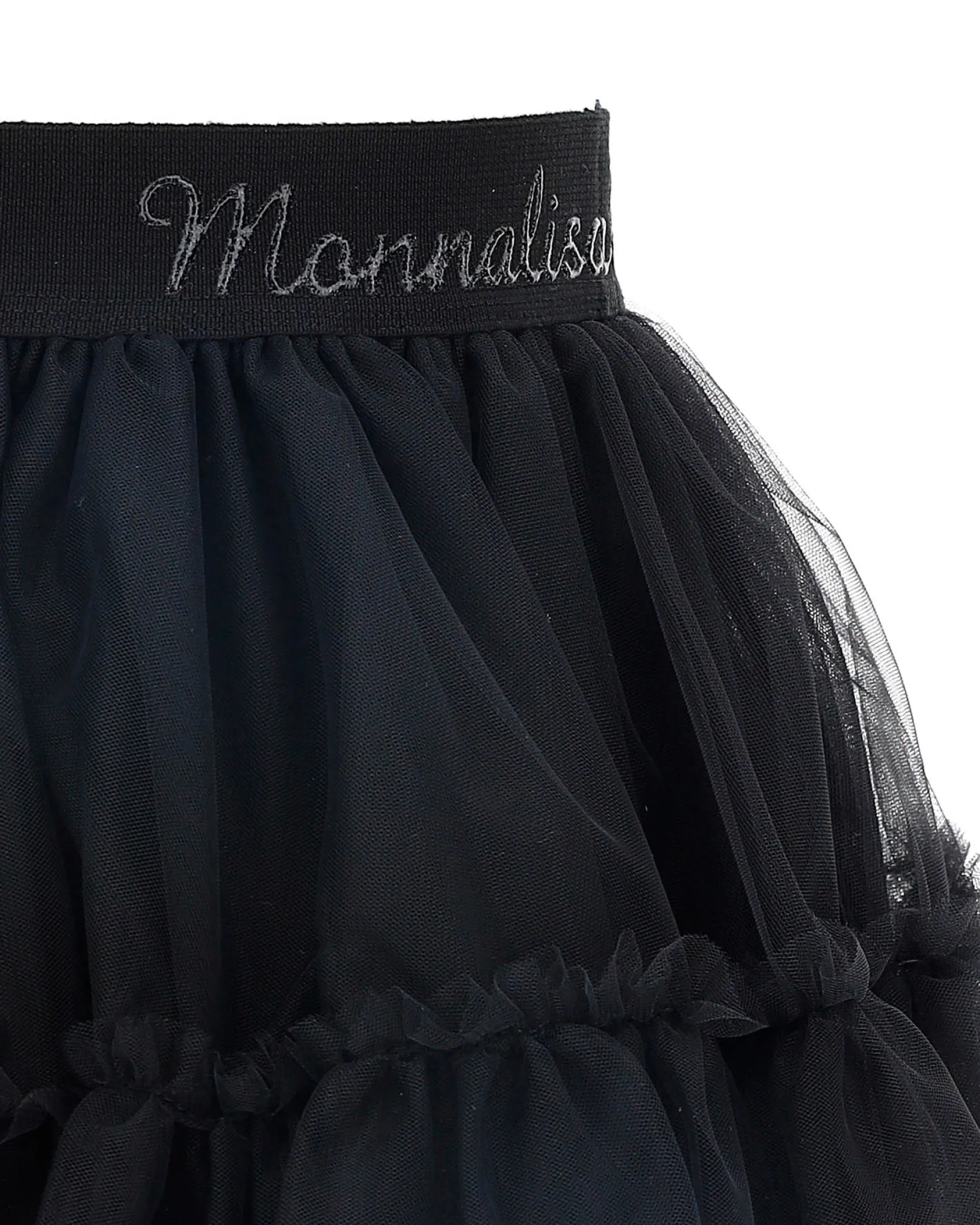 Gonna Monnalisa nera in tulle con balza