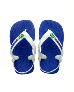 Havaianas Baby Brasil Logo blu royal con fascetta bianca