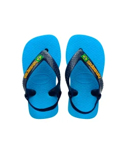 Havaianas Baby Brasil Logo II blu royal con fascetta blu e logo giallo