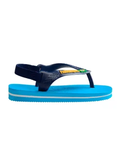 Havaianas Baby Brasil Logo II blu royal con fascetta blu e logo giallo